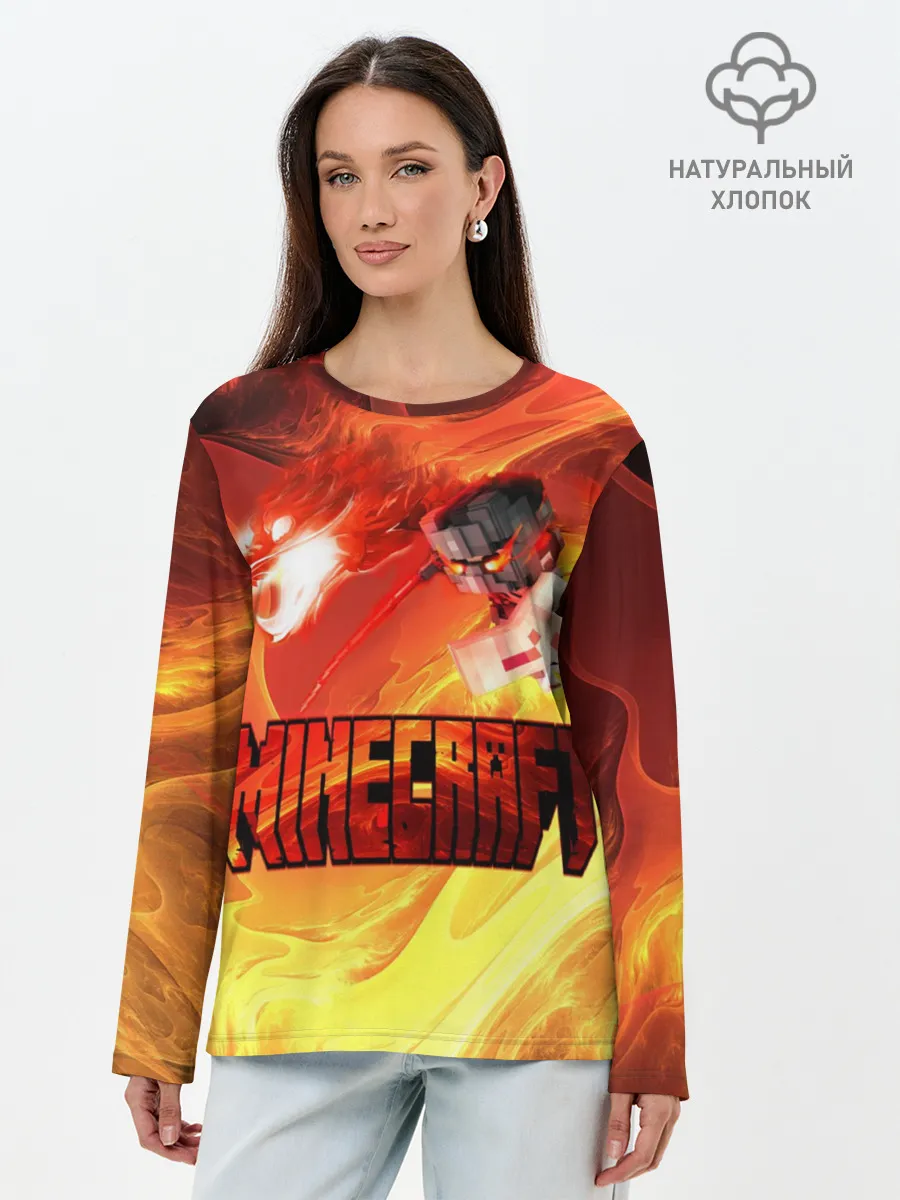 Лонгслив женский. Хлопок / MINECRAFT | ЛАВА