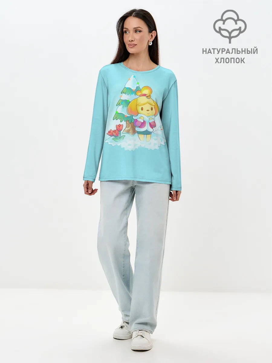 Лонгслив женский. Хлопок / ANIMAL CROSSING