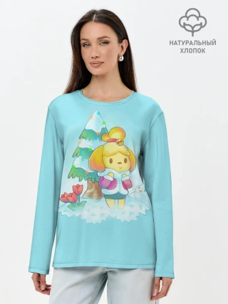 Лонгслив женский. Хлопок / ANIMAL CROSSING