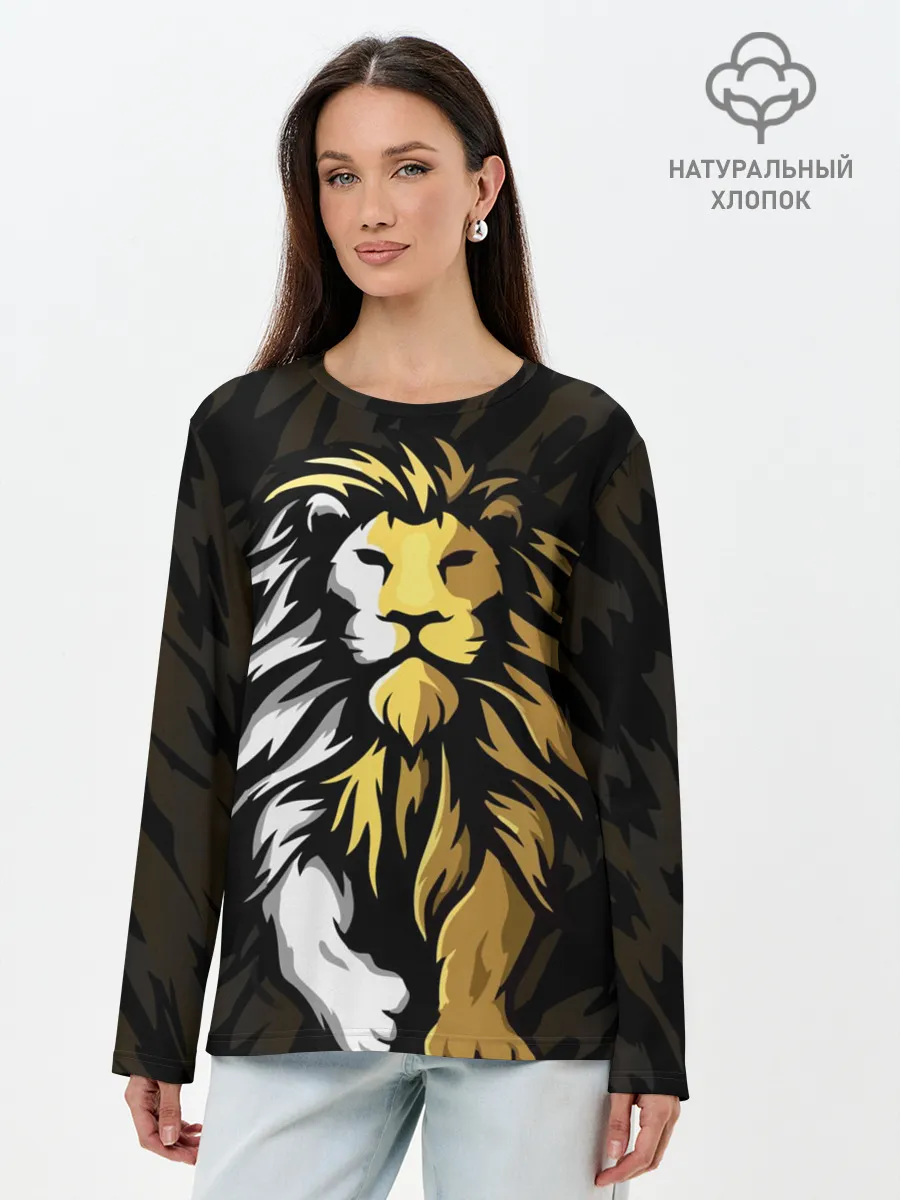 Лонгслив женский. Хлопок / Зверь