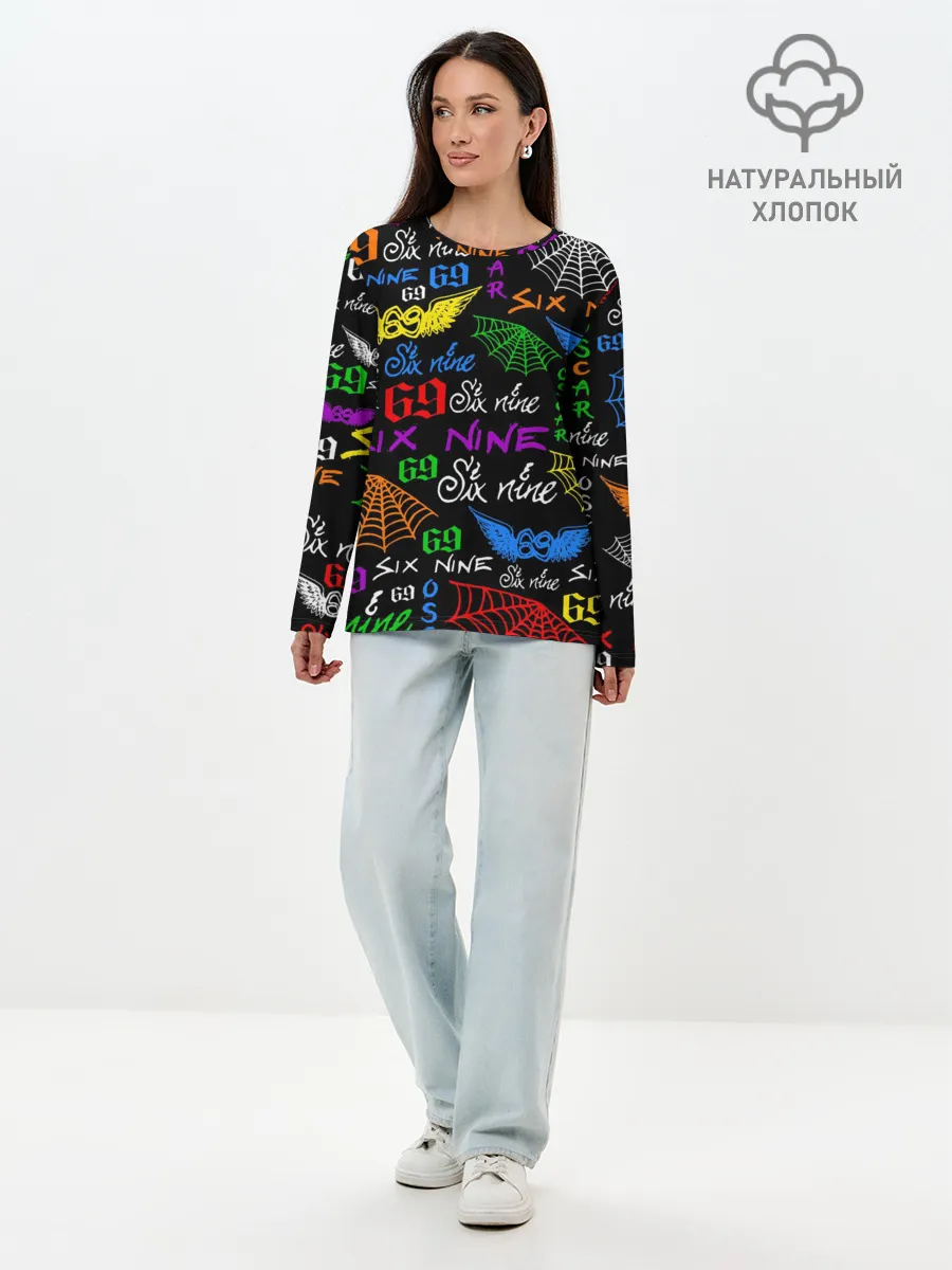 Лонгслив женский. Хлопок / 6IX9INE