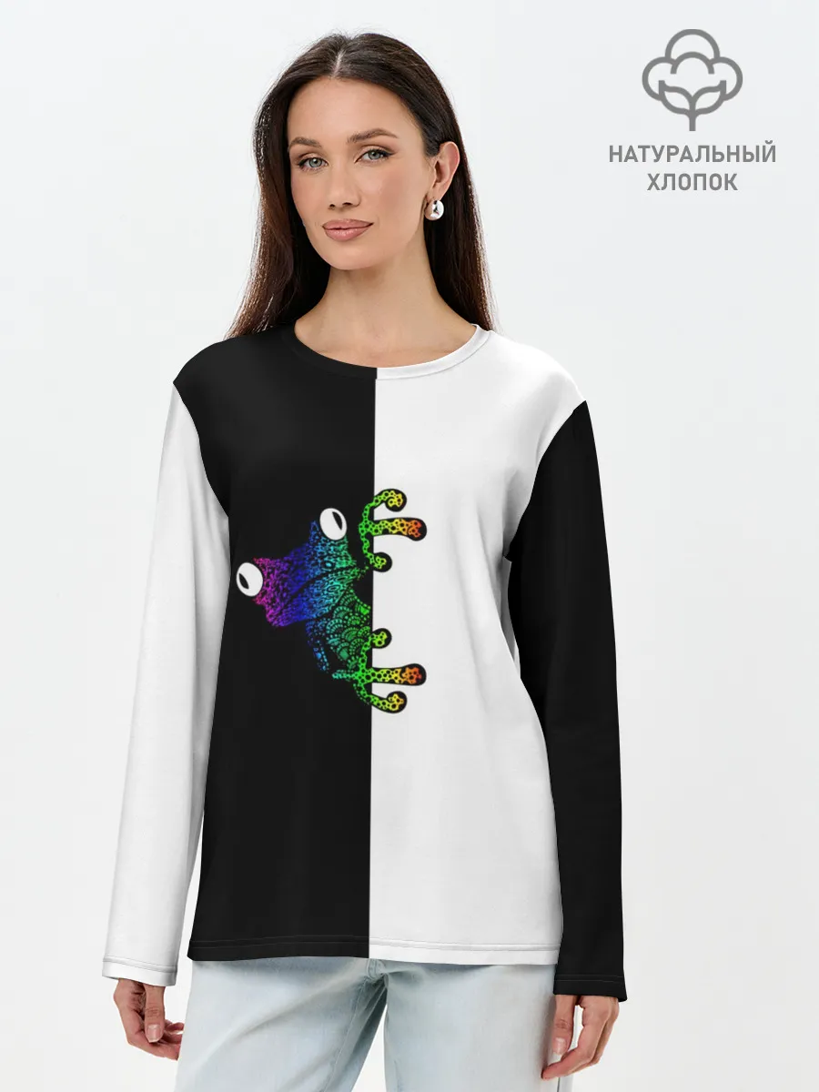 Лонгслив женский. Хлопок / Лягуха
