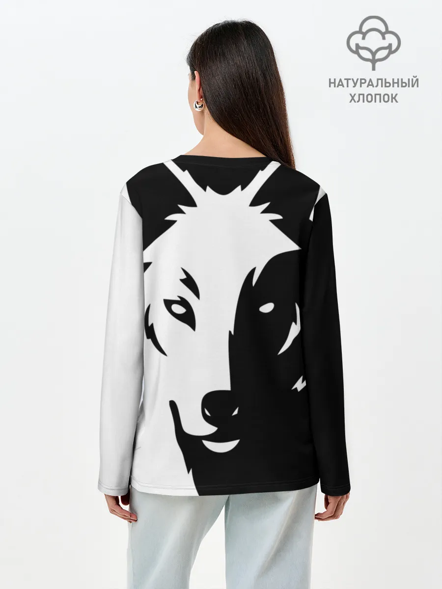 Лонгслив женский. Хлопок / Зверь
