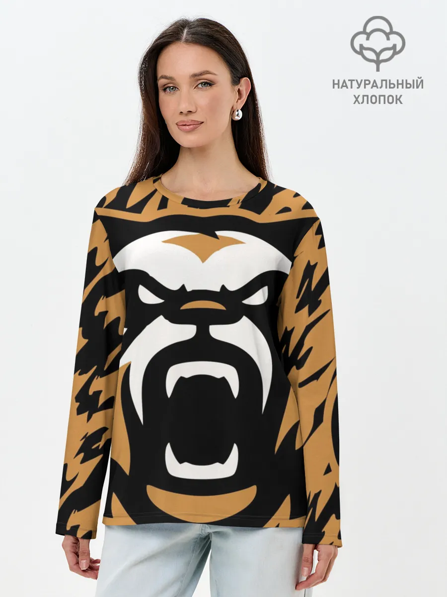 Лонгслив женский. Хлопок / Зверь