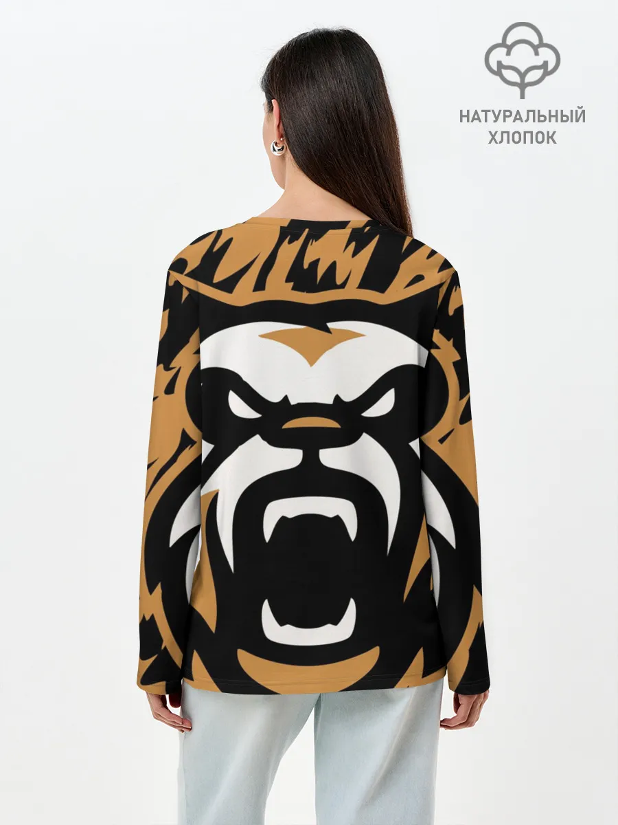 Лонгслив женский. Хлопок / Зверь