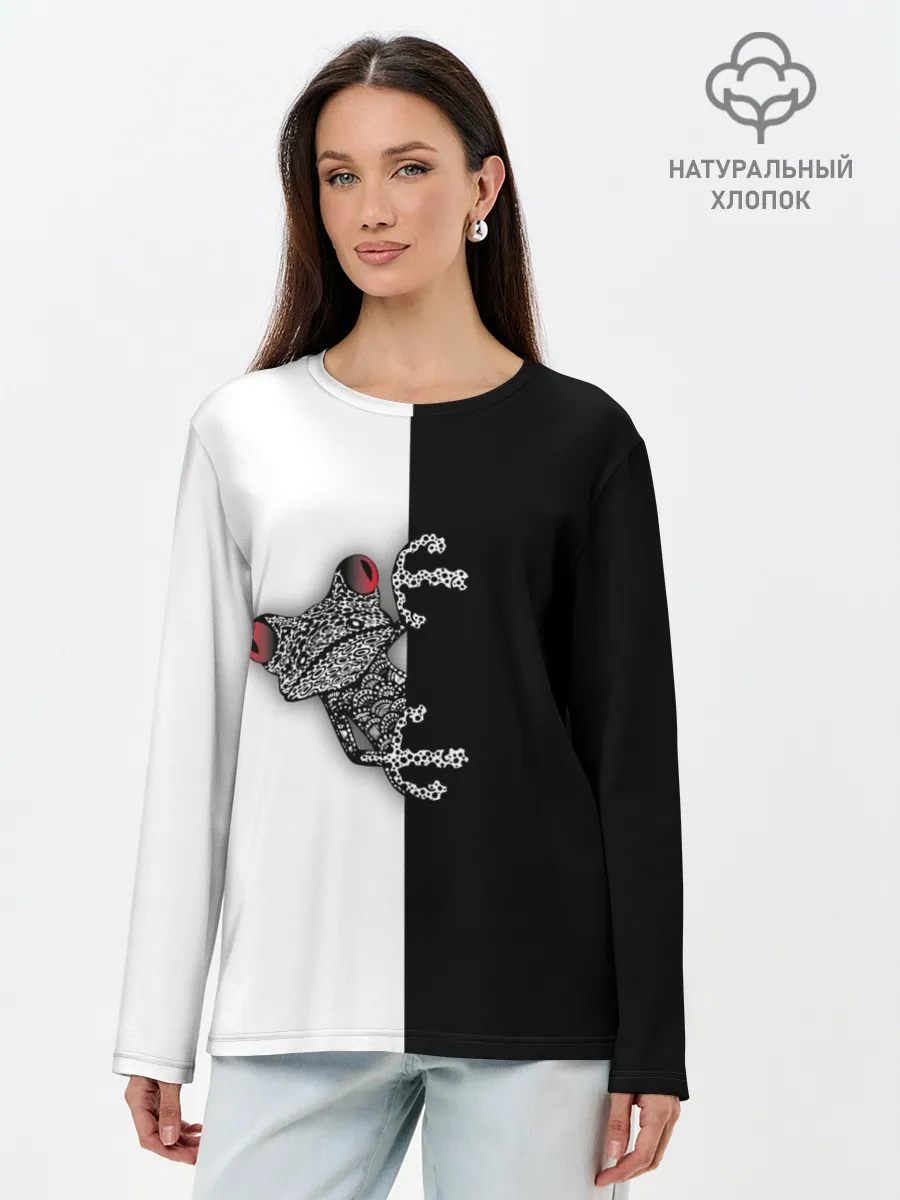 Лонгслив женский. Хлопок / Лягуха