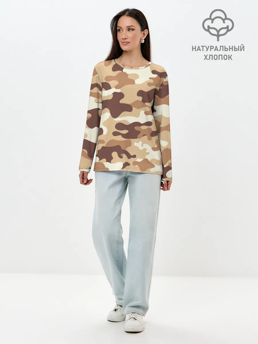 Лонгслив женский. Хлопок / МИЛИТАРИ