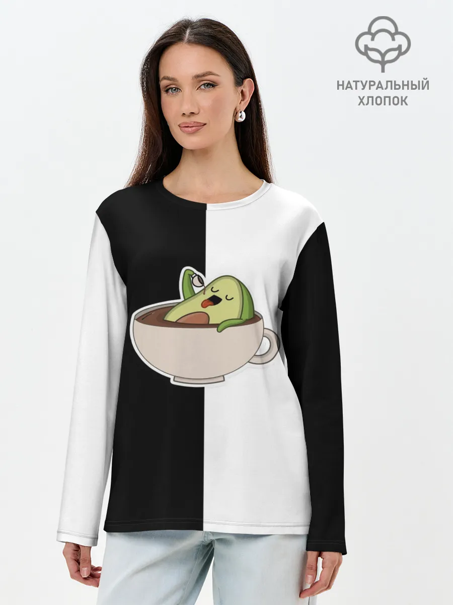 Лонгслив женский. Хлопок / авокадо