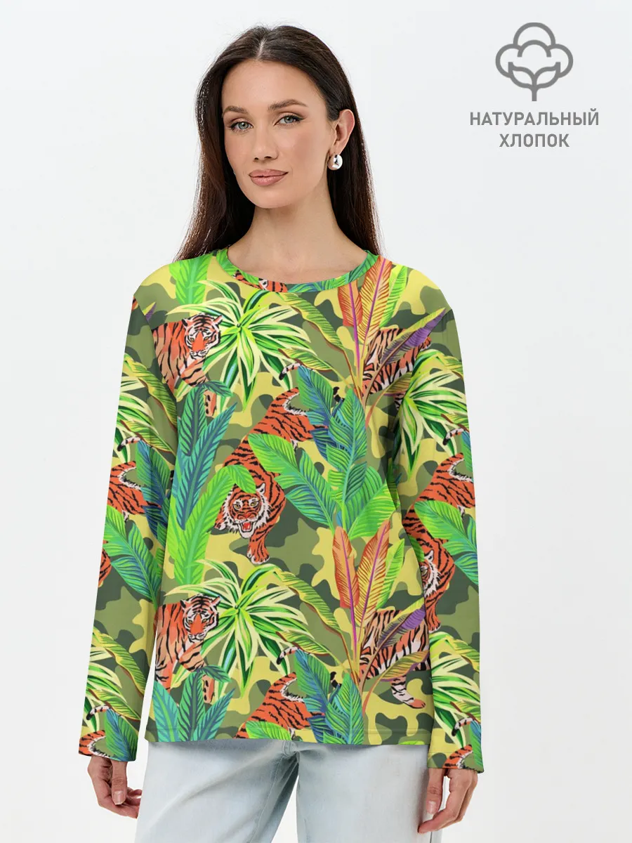 Лонгслив женский. Хлопок / МИЛИТАРИ