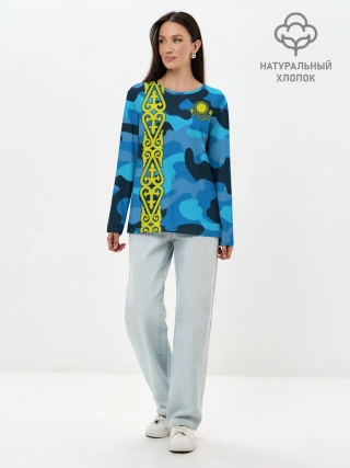 Лонгслив женский. Хлопок / Qazaqstan