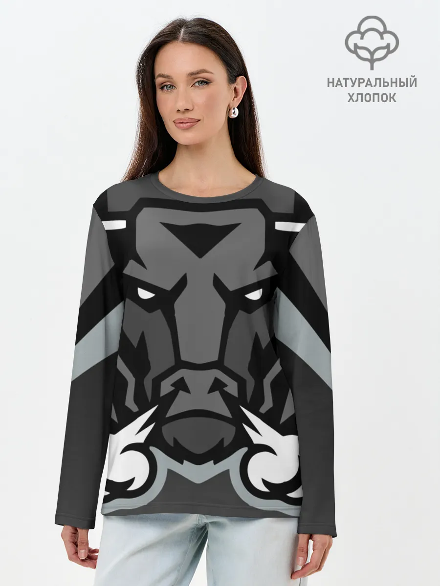 Лонгслив женский. Хлопок / Зверь