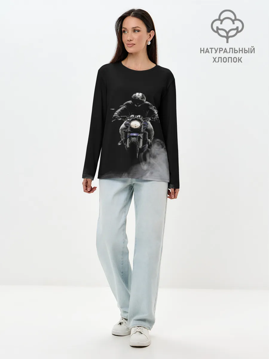 Лонгслив женский. Хлопок / МОТОЦИКЛЫ