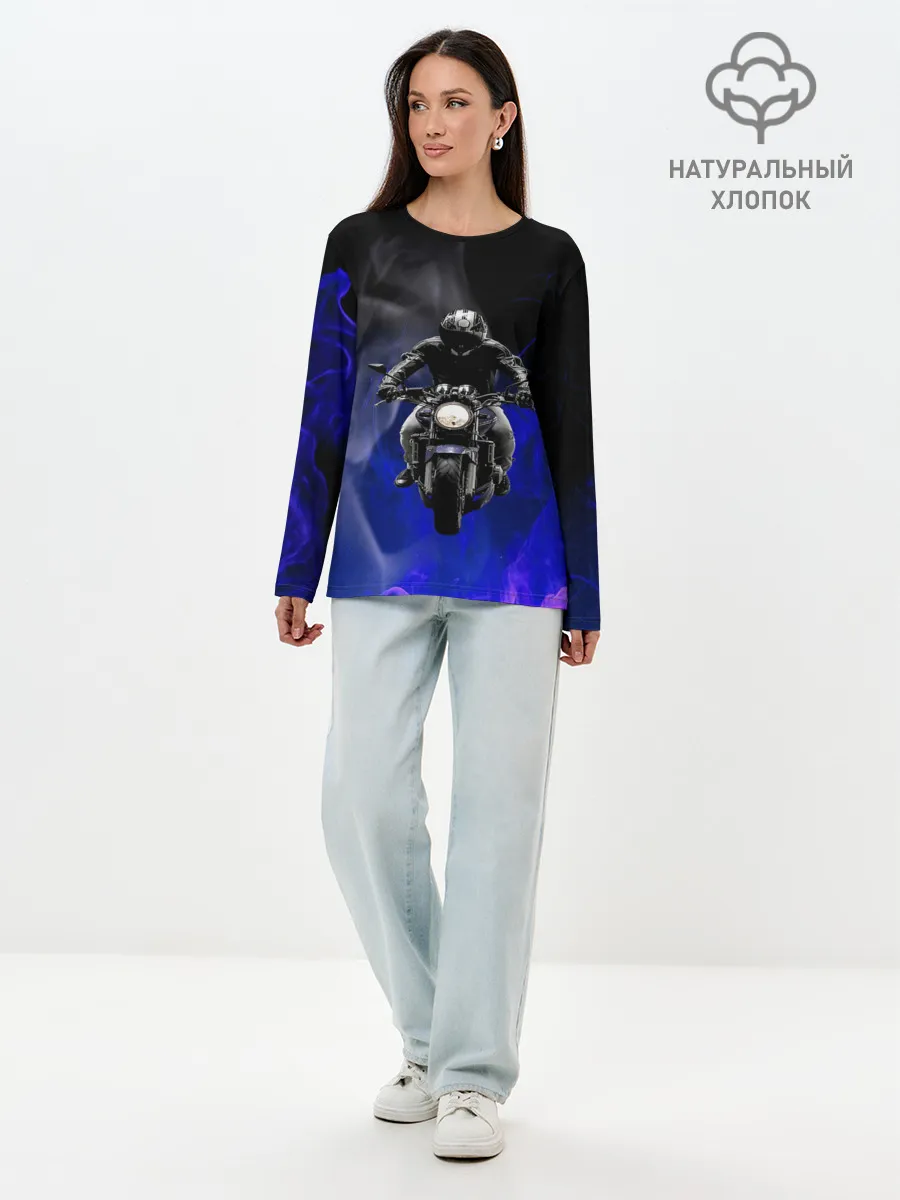 Лонгслив женский. Хлопок / МОТОЦИКЛЫ