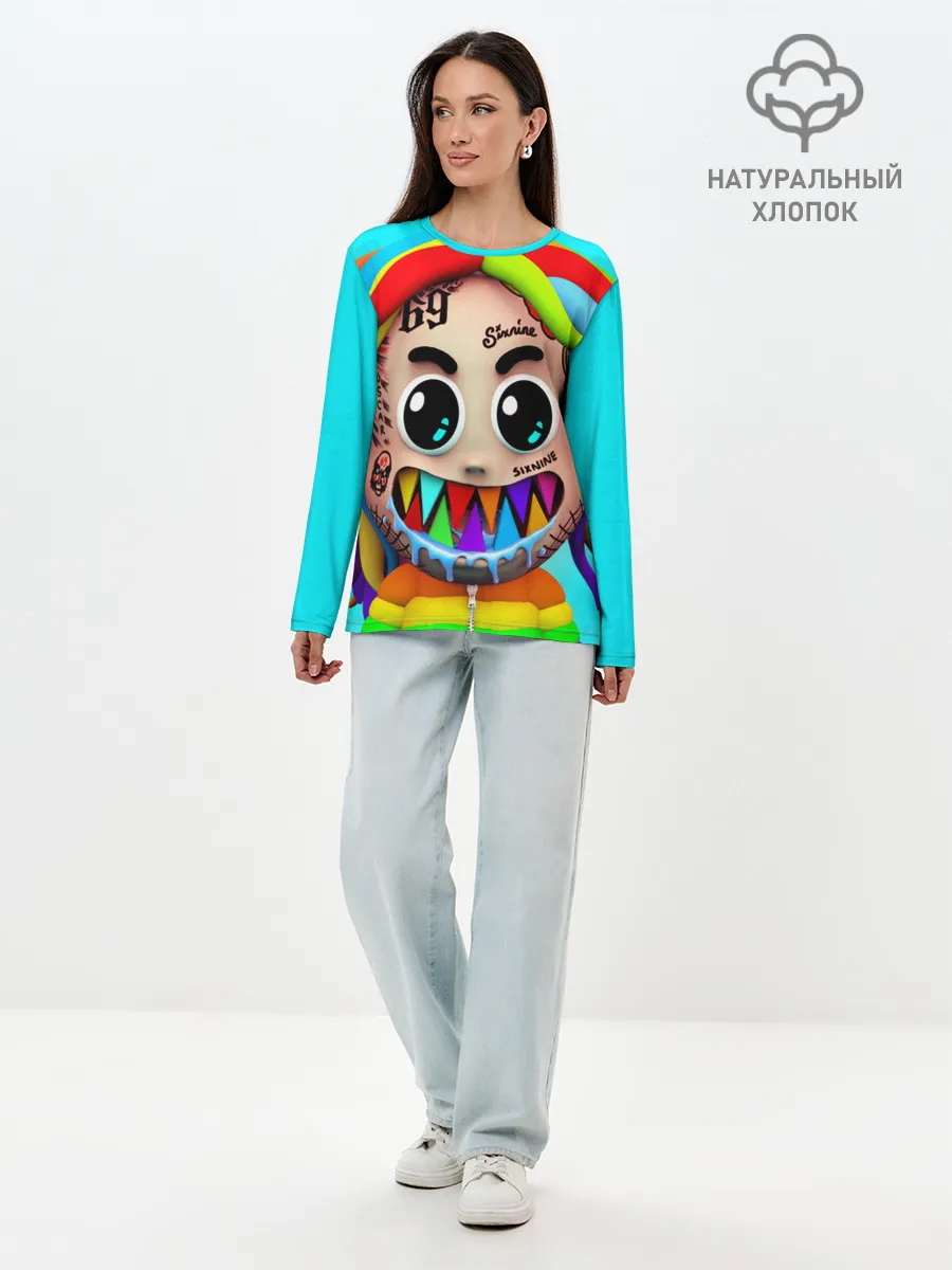 Лонгслив женский. Хлопок / 6IX9INE