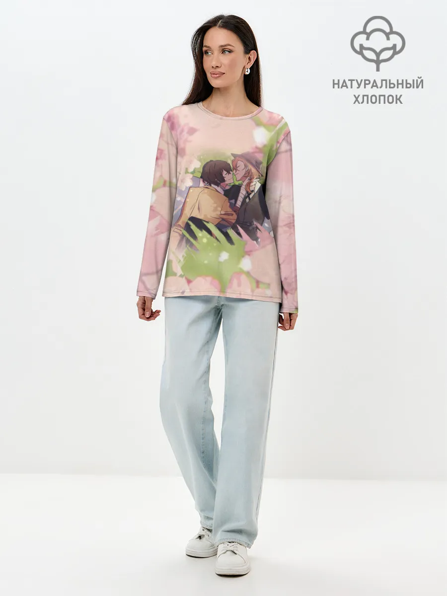 Лонгслив женский. Хлопок / Дазай и Чуя