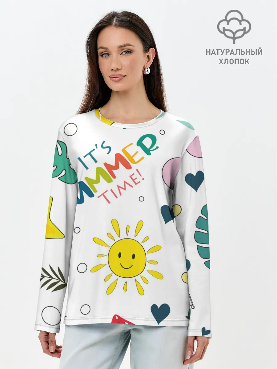 Лонгслив женский. Хлопок / summer time