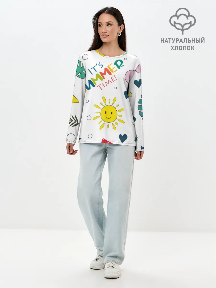 Лонгслив женский. Хлопок / summer time