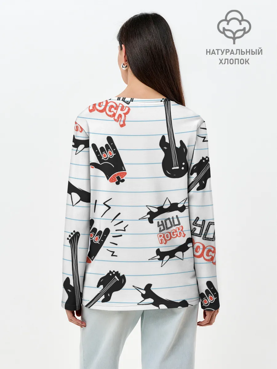 Лонгслив женский. Хлопок / Ты рокер