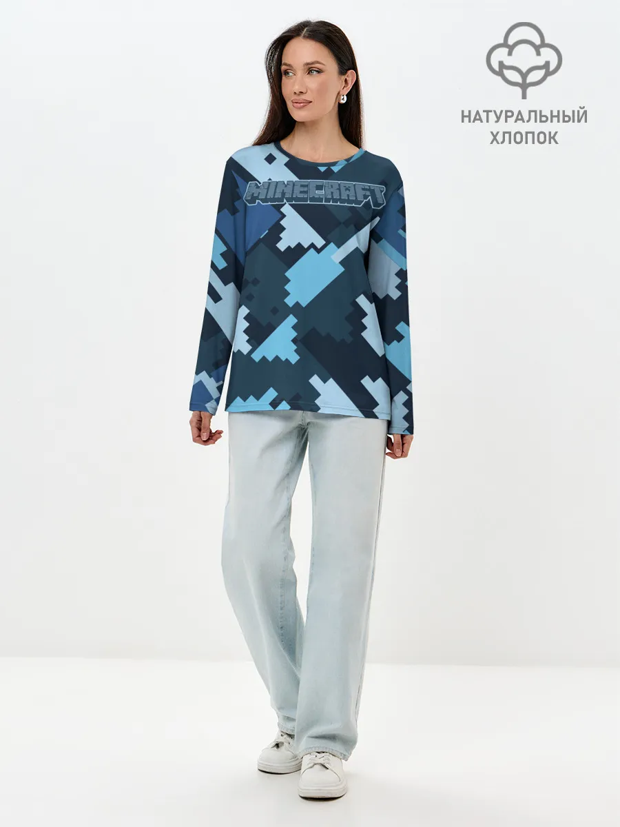 Лонгслив женский. Хлопок / Minecraft
