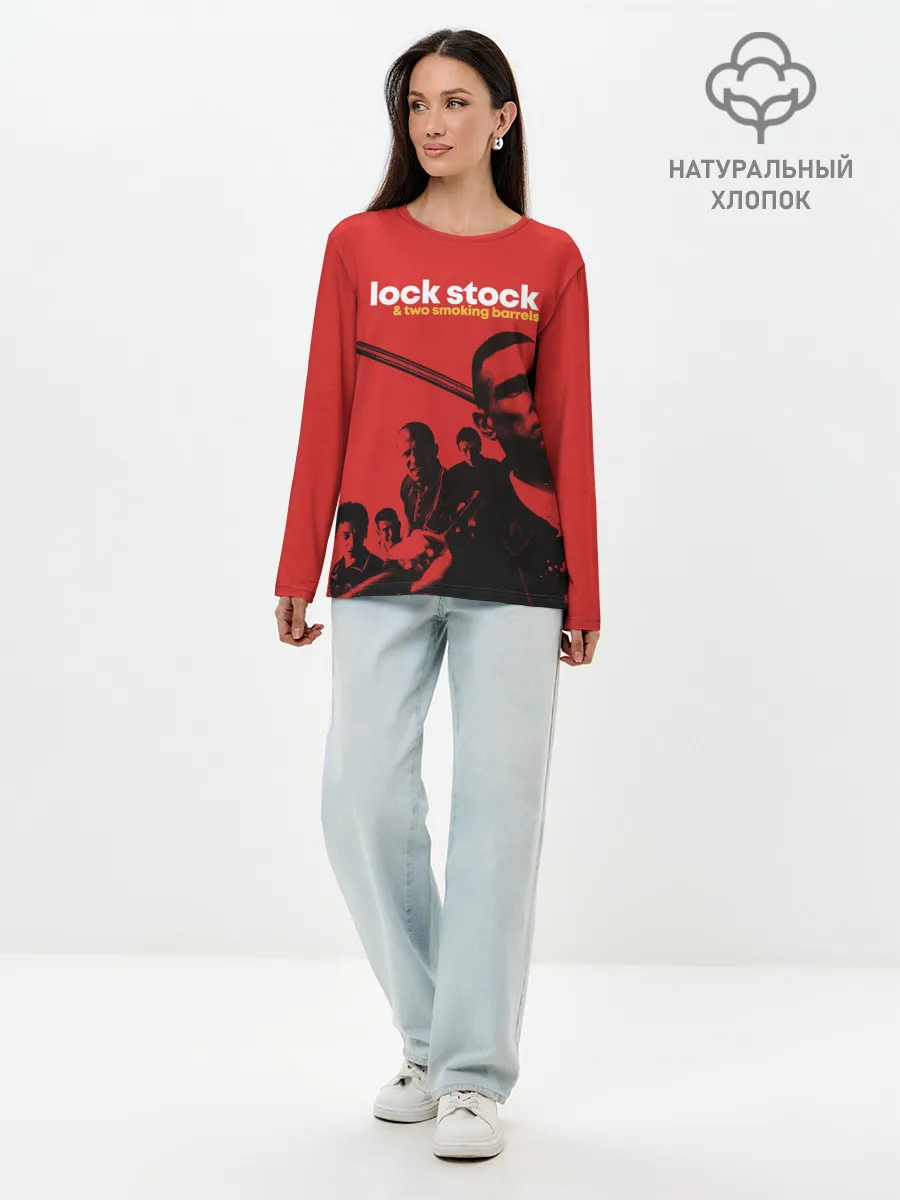 Лонгслив женский. Хлопок / Карты деньги два ствола