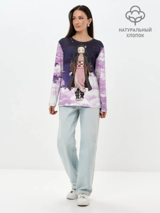 Лонгслив женский. Хлопок / Незуко