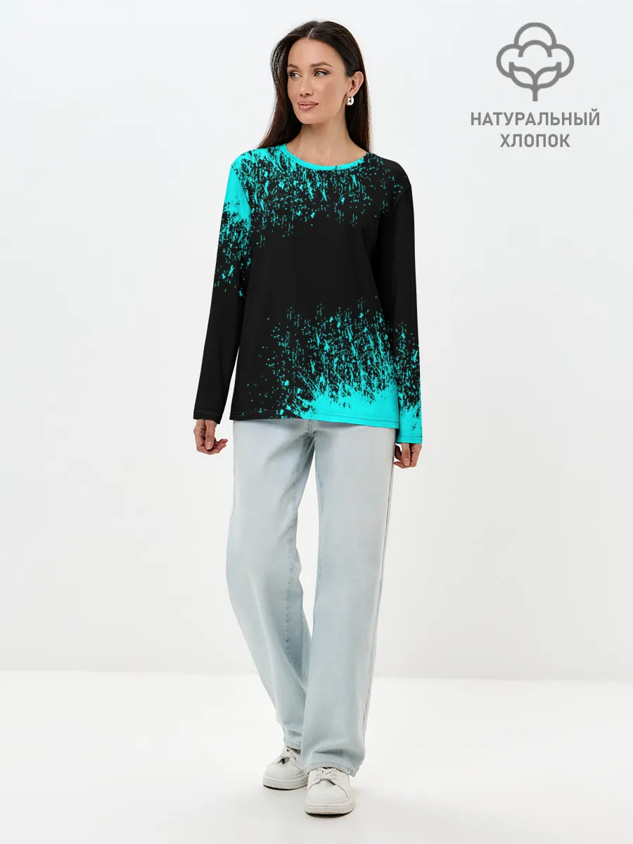Лонгслив женский. Хлопок / Краска