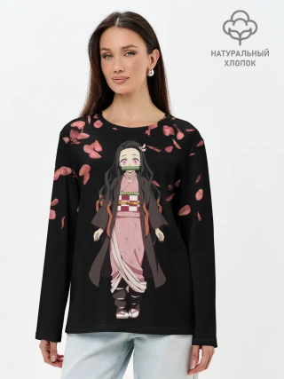 Лонгслив женский. Хлопок / Незуко