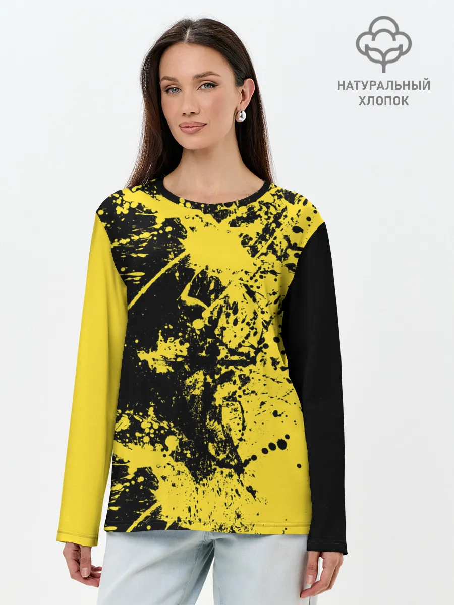 Лонгслив женский. Хлопок / Ночное солнце
