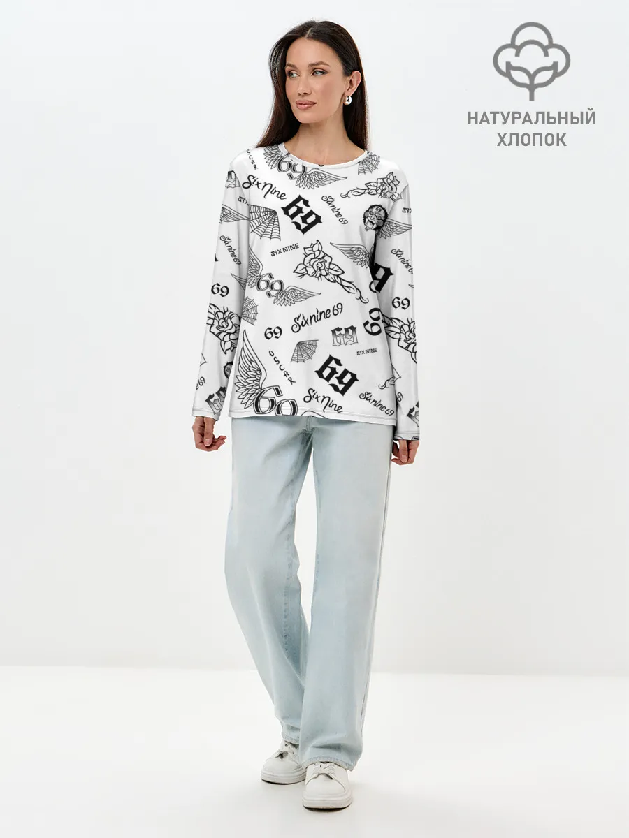 Лонгслив женский. Хлопок / 6IX9INE