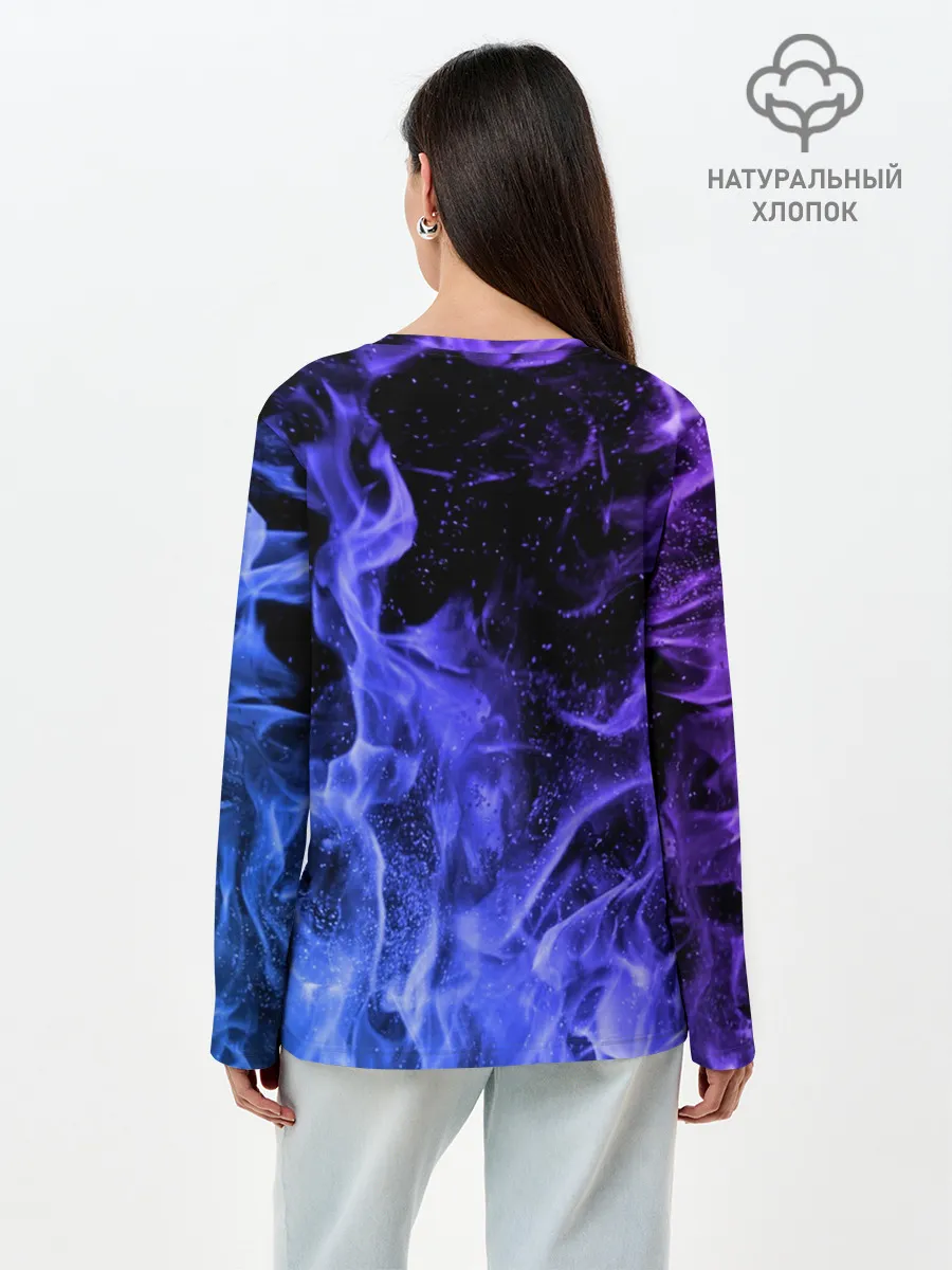 Лонгслив женский. Хлопок / ОГОНЬ