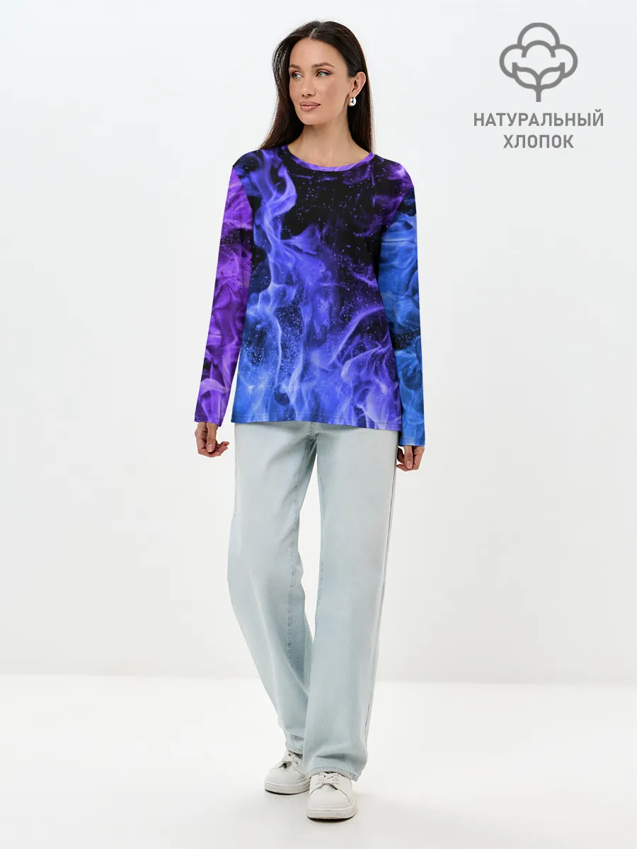 Лонгслив женский. Хлопок / ОГОНЬ