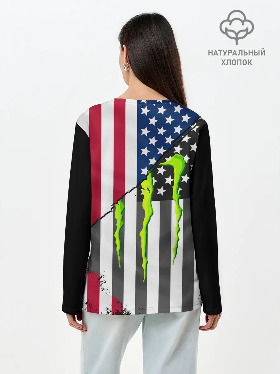 Лонгслив женский. Хлопок / MONSTER ENERGY