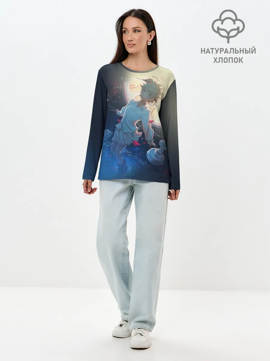 Лонгслив женский. Хлопок / Yakusoku no Neverland