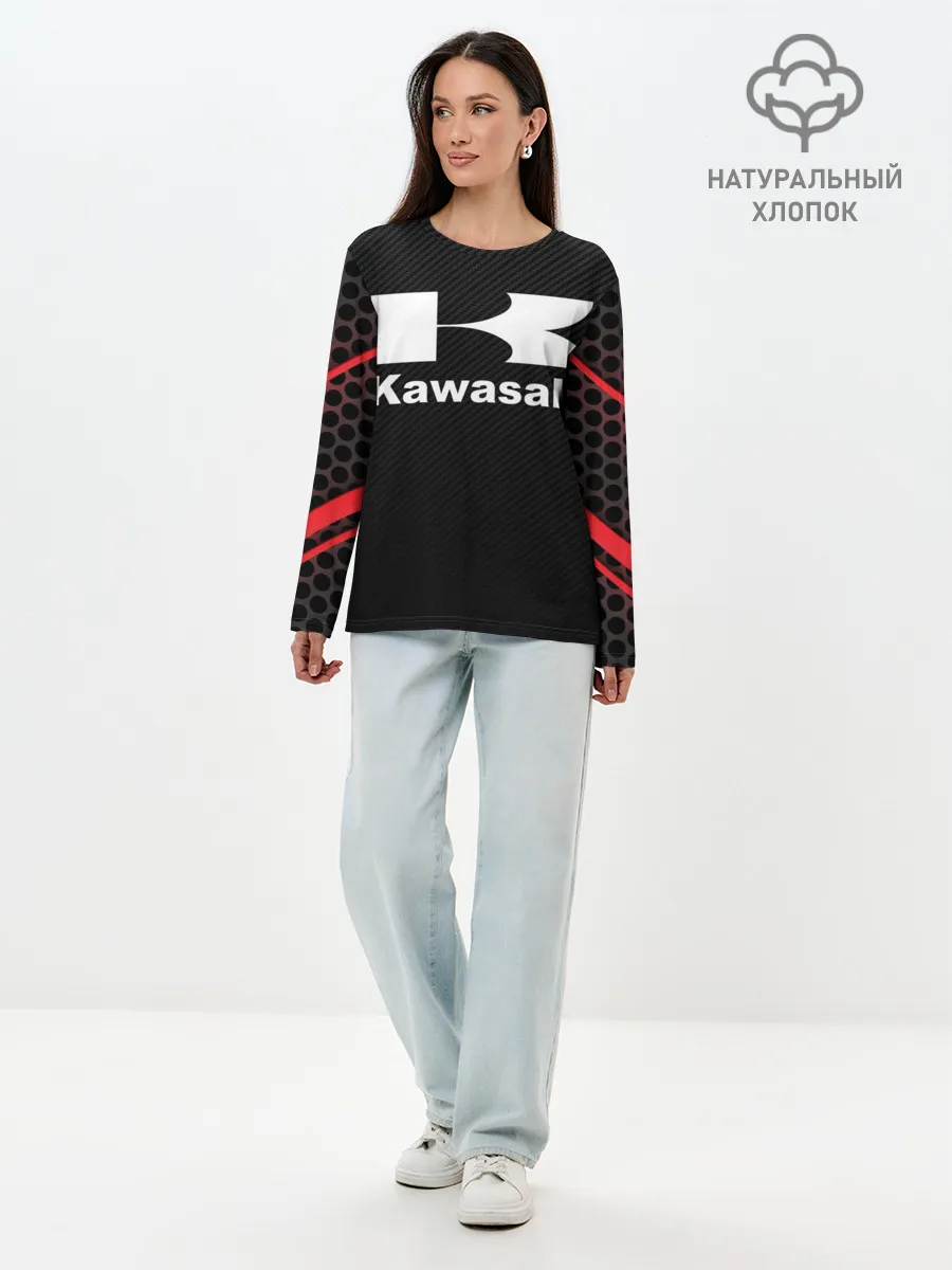 Лонгслив женский. Хлопок / KAWASAKI | КАВАСАКИ