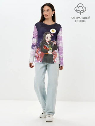 Лонгслив женский. Хлопок / Незуко