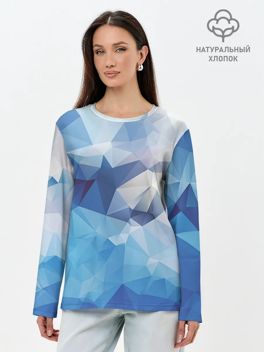Лонгслив женский. Хлопок / Абстракция