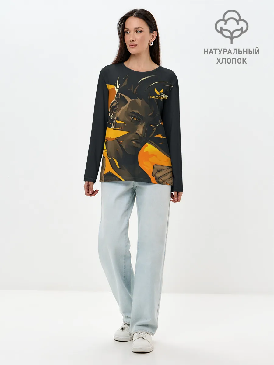 Лонгслив женский. Хлопок / VALORANT PHOENIX