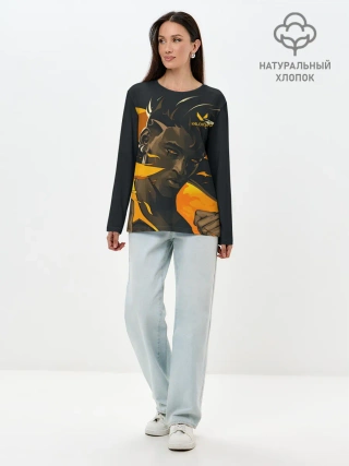 Лонгслив женский. Хлопок / VALORANT PHOENIX