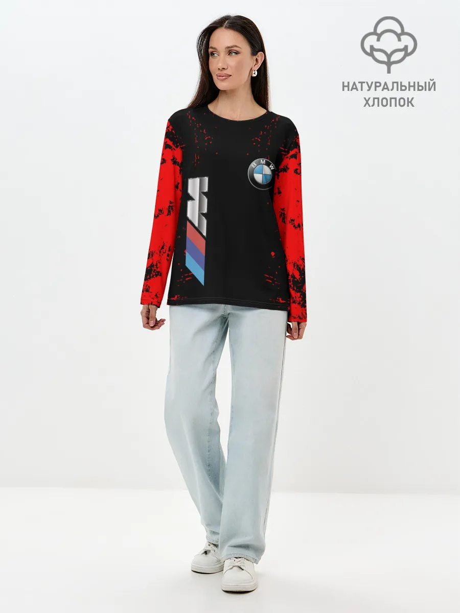 Лонгслив женский. Хлопок / BMW