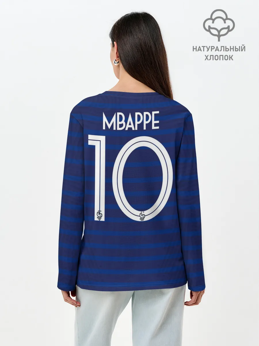 Лонгслив женский. Хлопок / Mbappe home EURO 2020