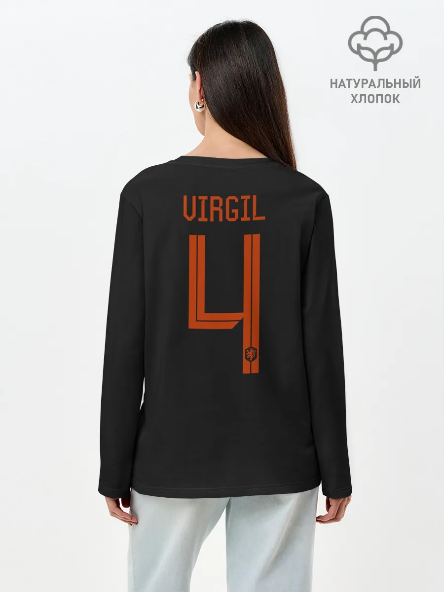 Лонгслив женский. Хлопок / Van Dijk away EURO 2020