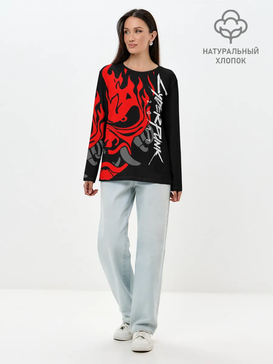 Лонгслив женский. Хлопок / CYBERPUNK 2077 SAMURAI | САМУРАЙ