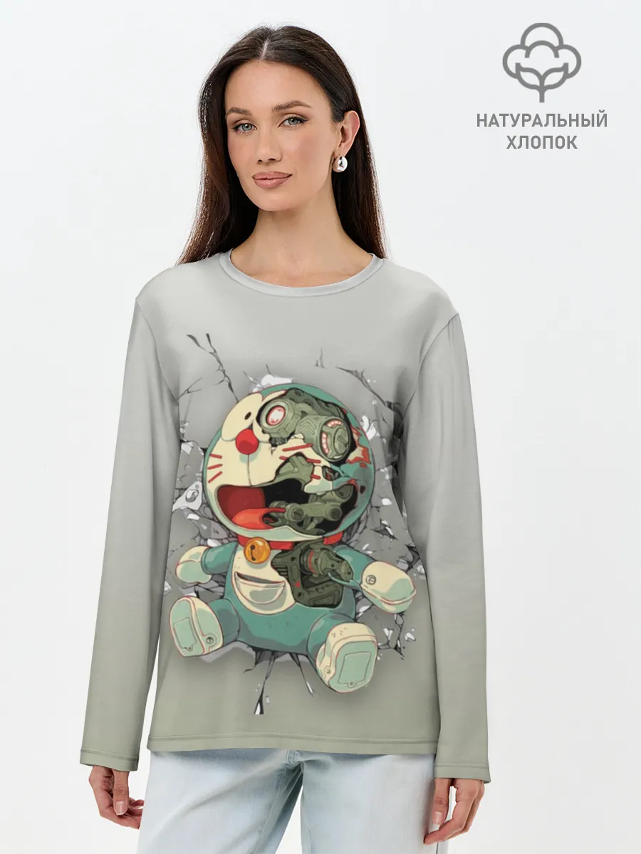 Лонгслив женский. Хлопок / Doraeman