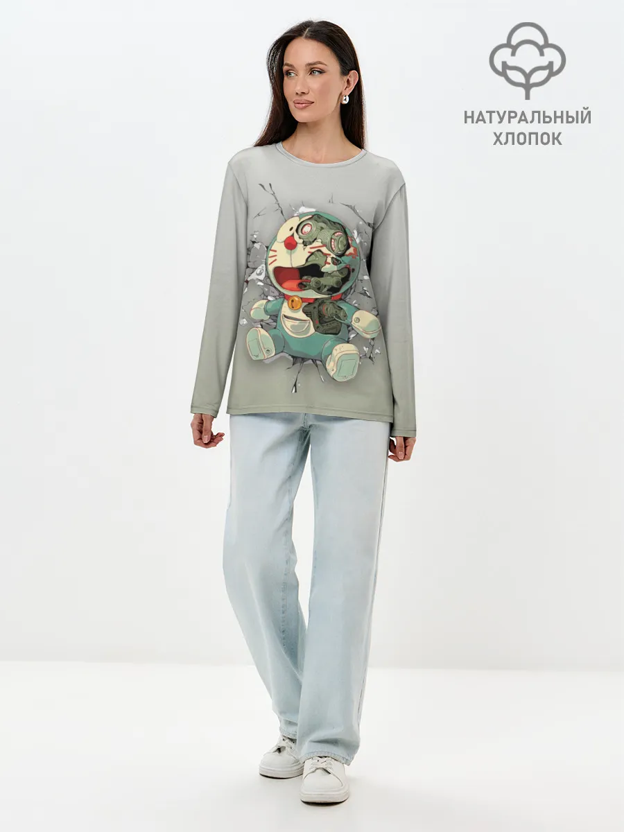 Лонгслив женский. Хлопок / Doraeman