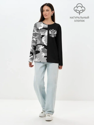Лонгслив женский. Хлопок / Россия камуфляж