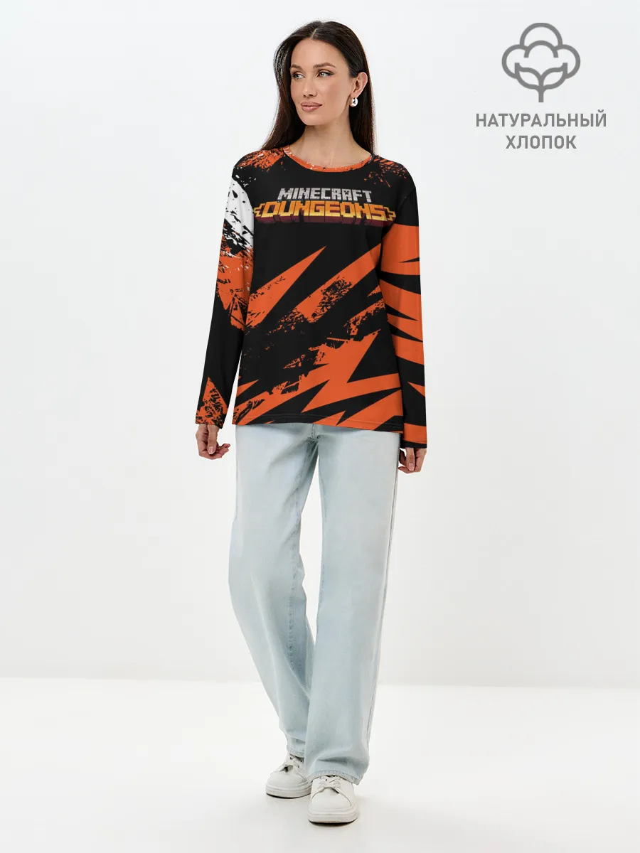 Лонгслив женский. Хлопок / Minecraft: Dungeons
