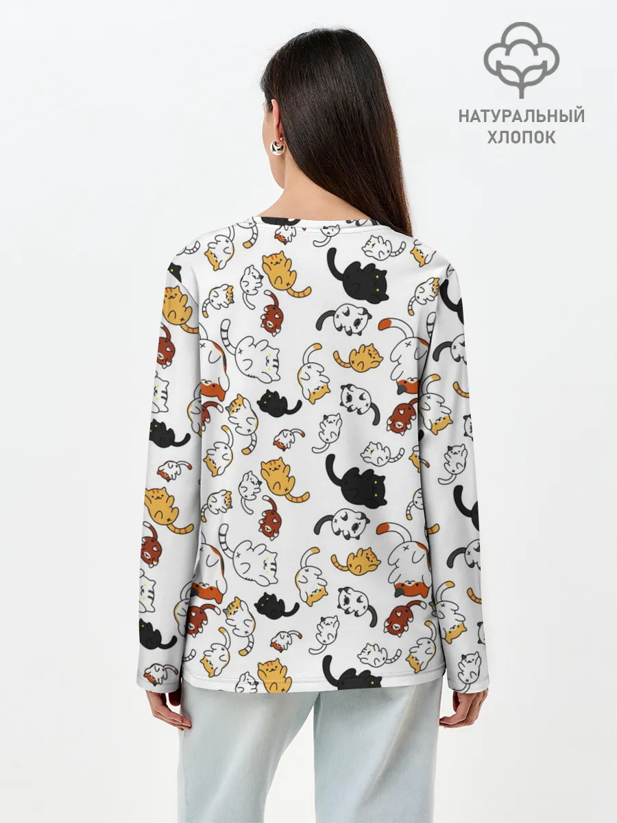 Лонгслив женский. Хлопок / Котэ | Котята