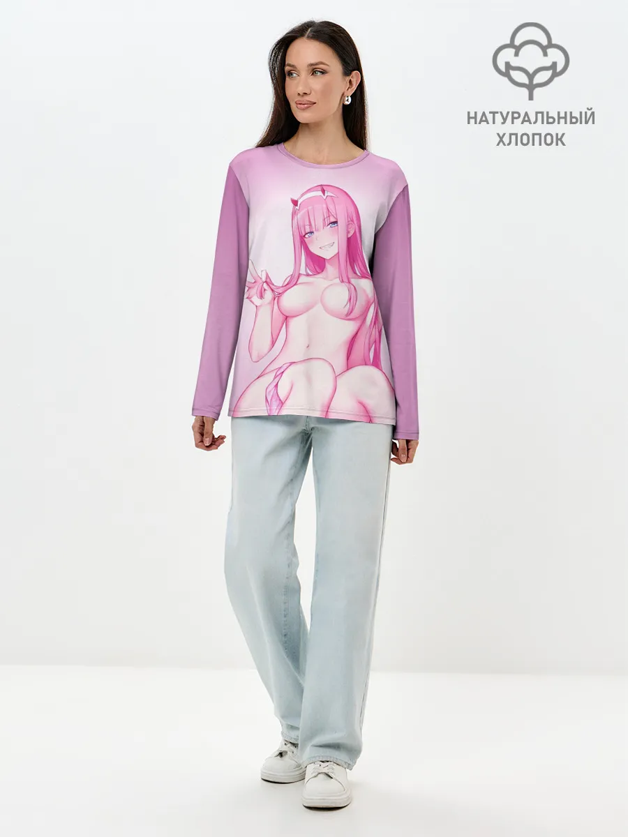 Лонгслив женский. Хлопок / ноль два голенькая