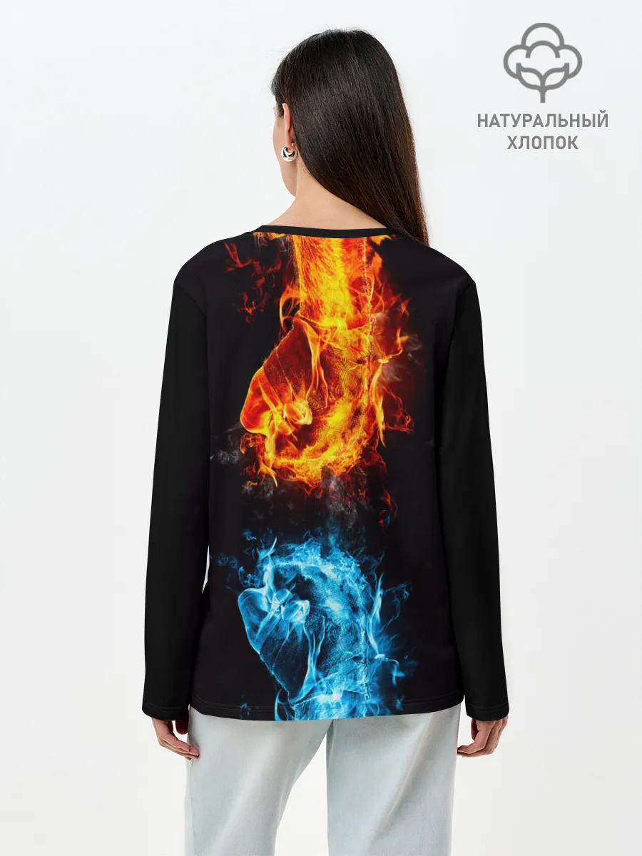 Лонгслив женский. Хлопок / Огонь и Вода