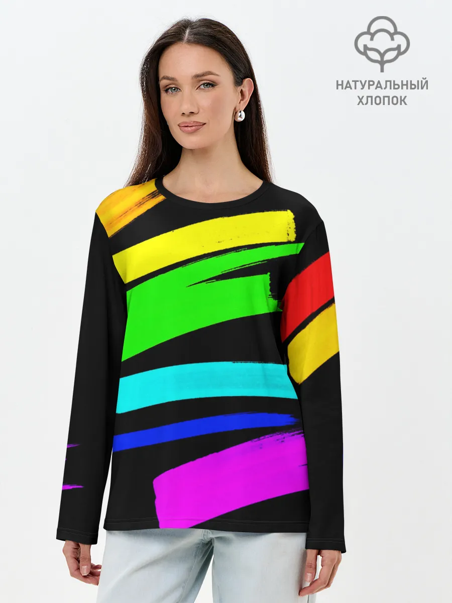 Лонгслив женский. Хлопок / НЕОНОВЫЕ КРАСКИ
